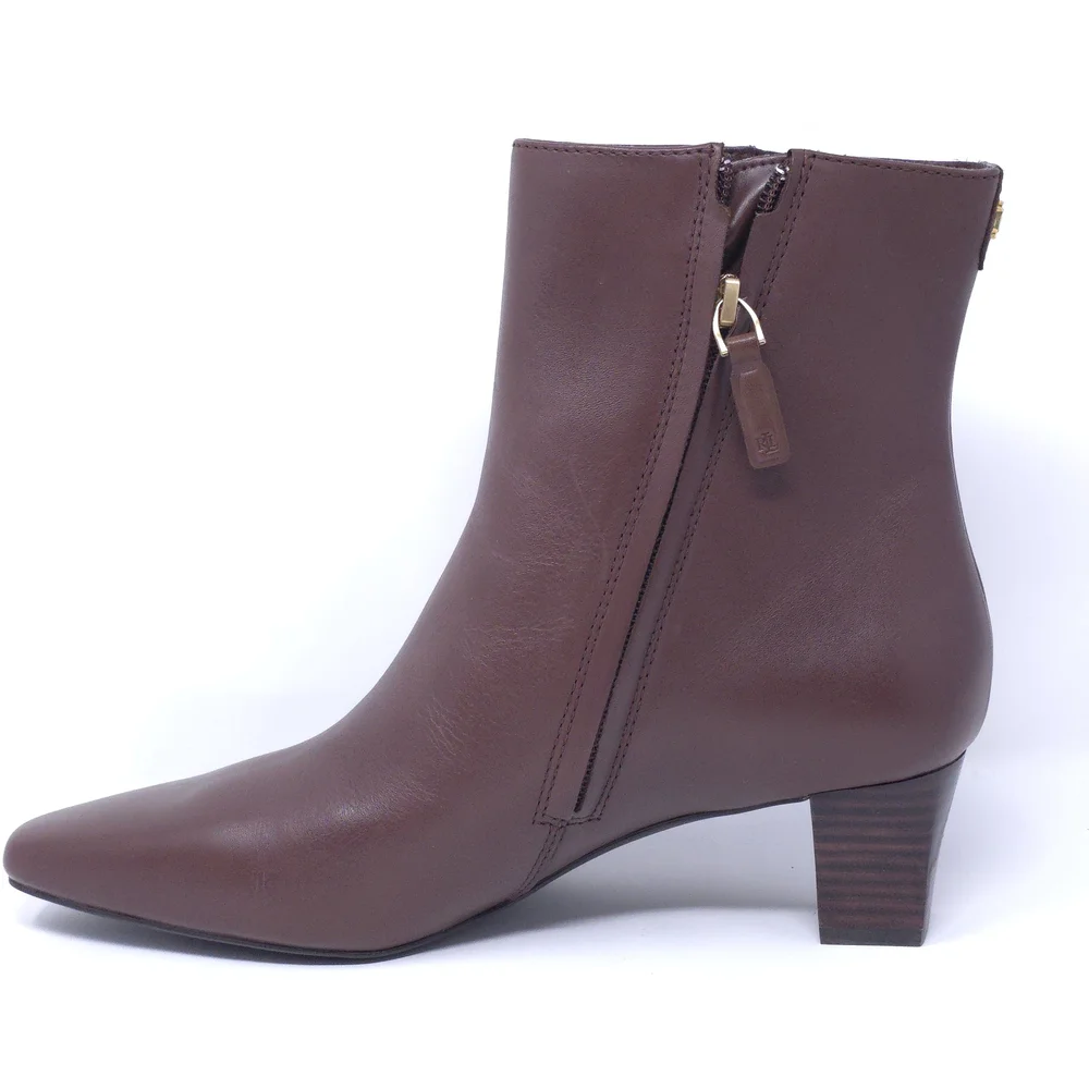 LAUREN Ralph Lauren Ankle Boots Willa Dark Mahogany 9.5 Medium - Picture 5 of 10